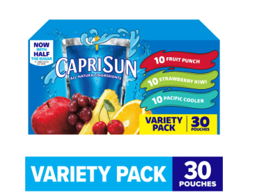 Capri Sun Variety Pack with Fruit Punch, Strawberry Kiwi & Pacific Cooler Juice Box Pouches, 30 ct Box, 6 fl oz Pouches