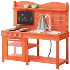 Wooden Mud Kitchen Outdoor Toy Play Kitchen Set for Kids Pretend Playset