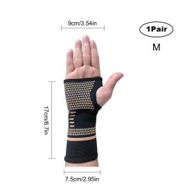 ARITAUM Copper Carpal Tunnel Wrist Brace,2Pack Support Wrist Brace For Sports Protecting, Tendonitis Pain Relief,Carpal Tunnel,Arthritis-Right&Le (Option: M)