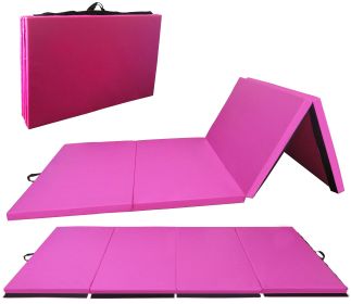 Only Supports Self Pickup  Folding Aerobics Mat, Extra Thick High-density Gymnastics Mat, Tear-resistant Aerobics Mat For Mixed Martial Arts, Str (Option: Pink)