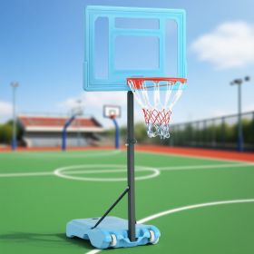 Poolside Basketball Hoop Stand, 36.5inch-48.5inch Height Adjustable Portable Hoop System With Clear Backboard & Fillable Base For Whole Family, B (Option: Multi Color)