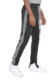 SINGLE STRIPE TRACK PANTS (Color: BLACK DARK GREY, size: M)